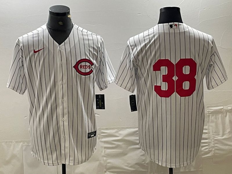 Men Cincinnati Reds #38 No Name White Nike Throwback MLB Jersey->baltimore orioles->MLB Jersey